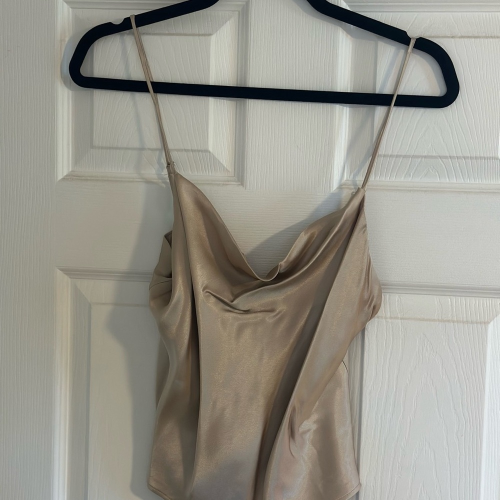 Zara Women's Satin Cowl Neck Tank Top